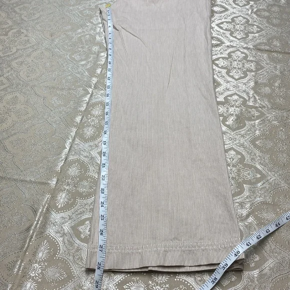 L.L. Bean Tan & White Striped Wide Leg Pants - Picture 7 of 10